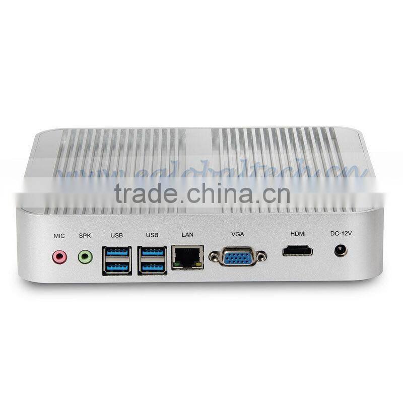 New Fanless System Thin Client Intel Core i3 5005U HD5500 4K Video 16GB RAM 128GB SSD Small Computer pc Dual Boot Win8/OpenELEC