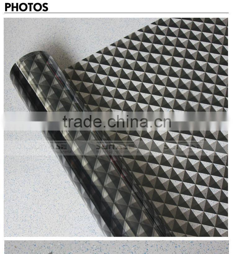 Decorative Gradation Black Prism self adhesive glass PET Film