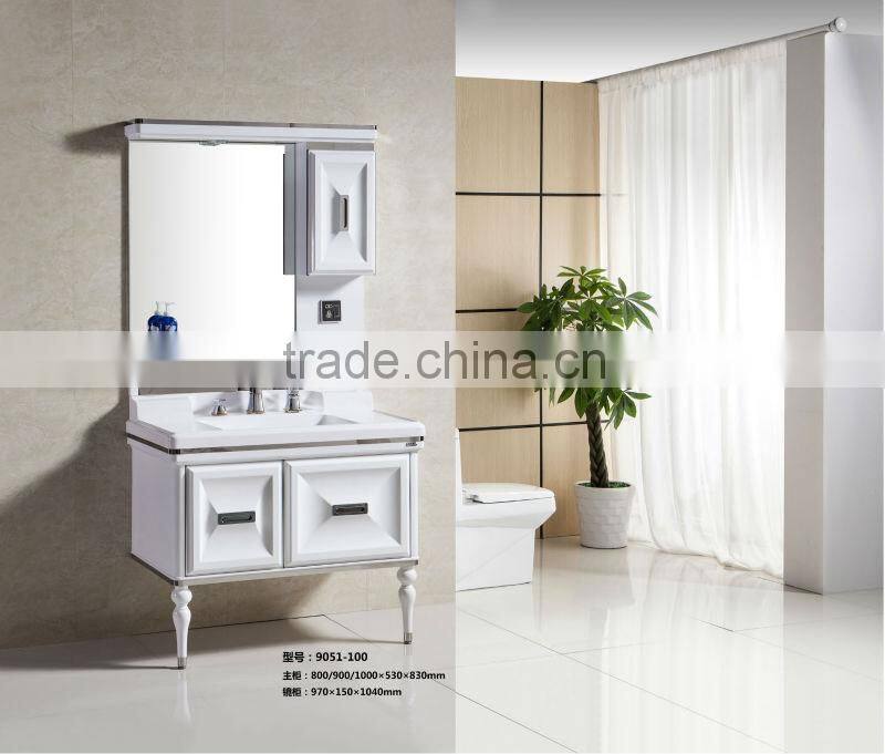 new style wall mounted bathroom cabinet with wash basin, mirror and light