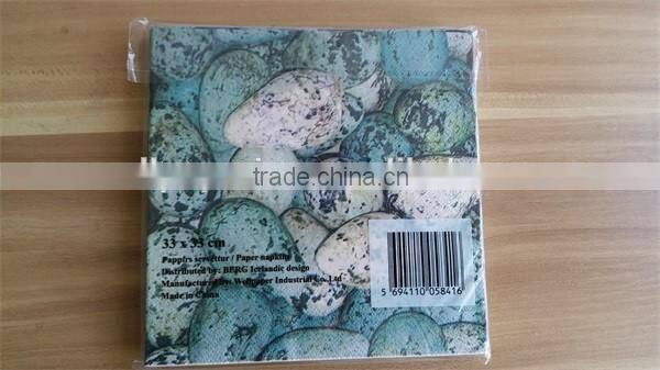 33*33cm 25*25cm 18gsm 1/4 fold decorative paper napkins