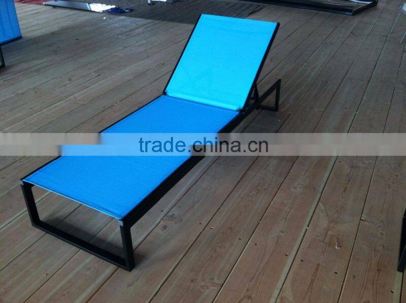 Outdoor Sunbed Sea Lounger with Tea Table Leisure sunbed blue color