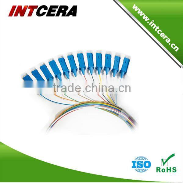 SC/UPC fiber optic pigtail sets SC singlmode 9/125 0.9mm 12 color fiber optic pigtails