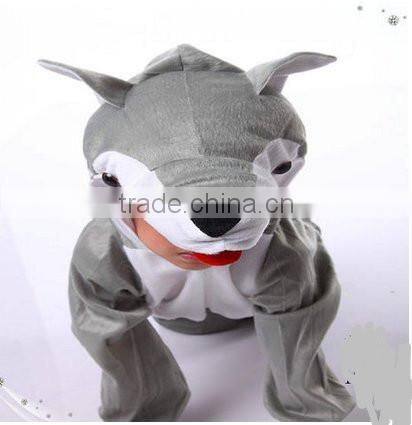 Children's cartoon clothes/costume stuffed animal costume show,Unisex Kids Plush Animal Jumpsuit Costume,Gray Wolf Onesie