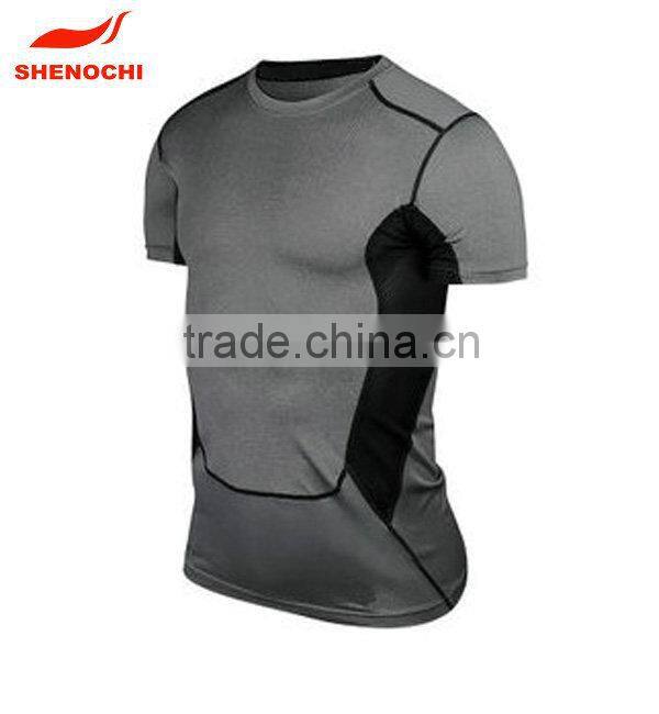 2015 Custom Design Short Sleeves Sports Mens Skinny Wear