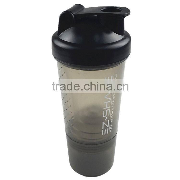 500ML BPA free Protein Fitness Shaker Bottle with Storage