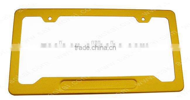 Aluminum license plate frame tag snap fit frame for auto-car-truck