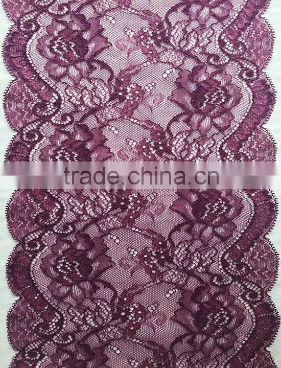 Wholesale Bulk High Quality Nylon/Spandex Stretch Lace Trim T9006