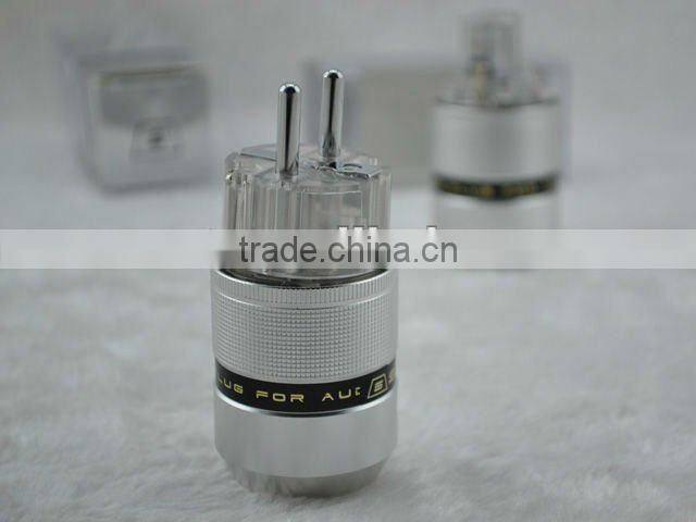 Sonar Quest Aluminum metal Rhodium-plated EU Schuk Power Plug &IEC Connector