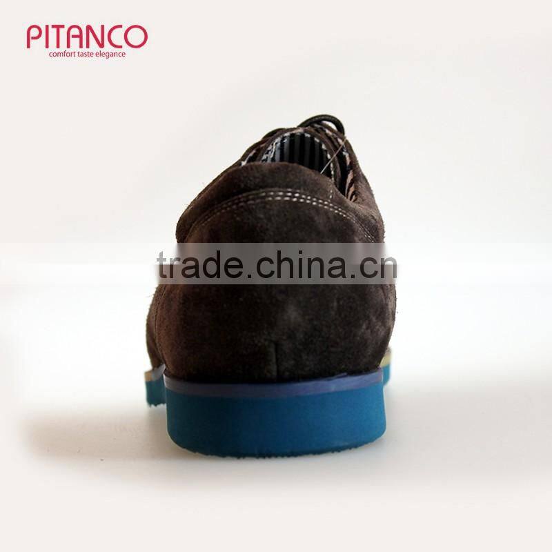Young men style swede leather lace-up casual shoes