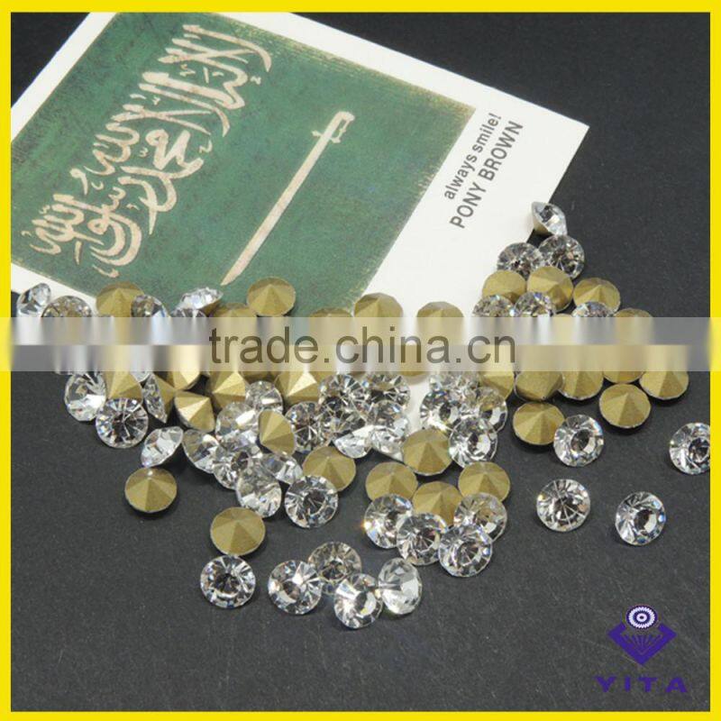 china SS24 white glass chatons gem stone for rhinestone t shirt