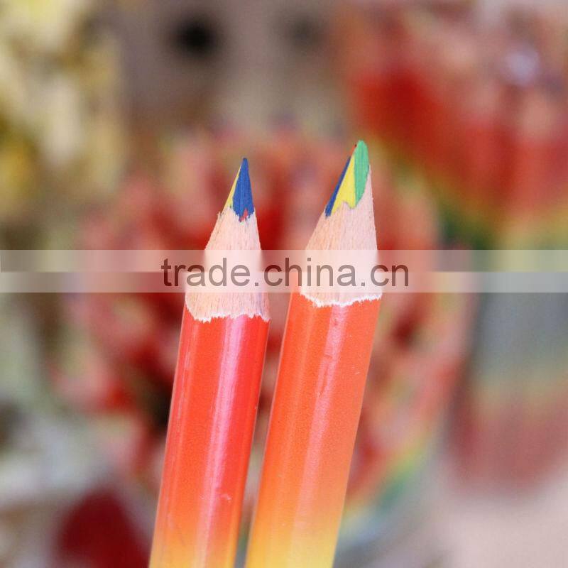 Triangle Jumbo wooden 4C-mixed color pencil in pvc tube