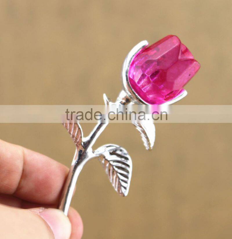 factory directly sale AAA k9 crystal miniature rose flower for wedding gift decoration home