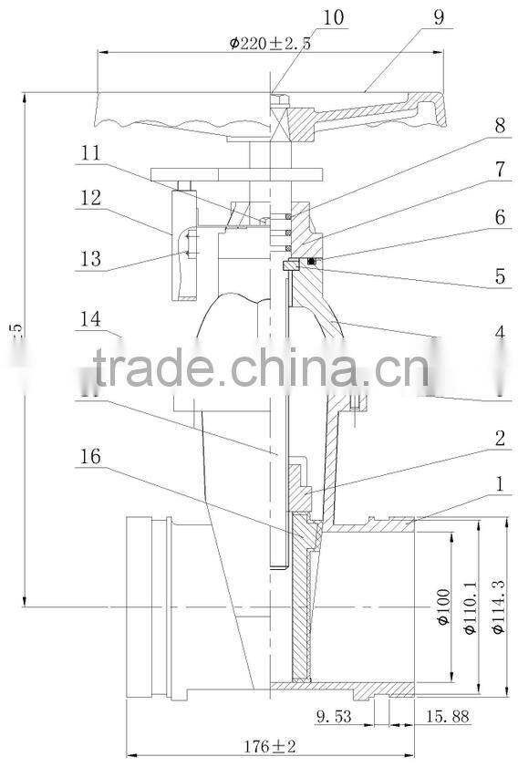 gate valve sluice valve for fire fighting system of good quality