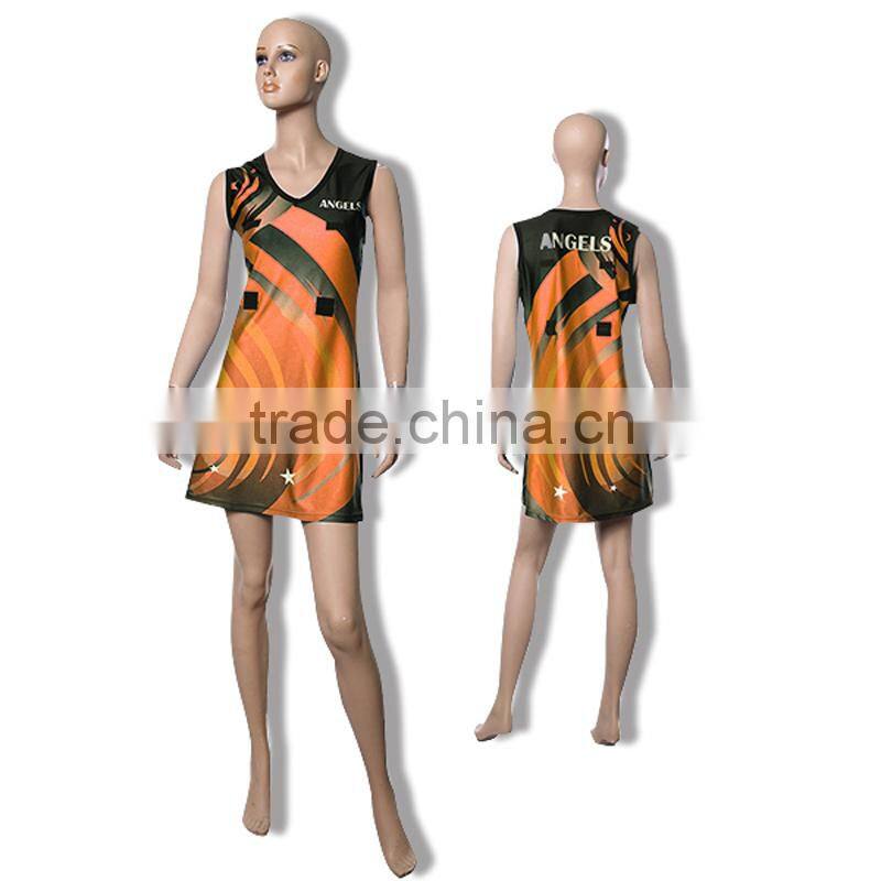 Custom design team sport women netball uniforms, netball dress, netball wear