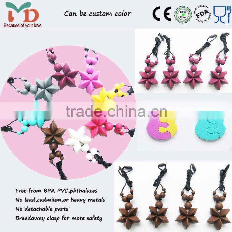 Custom Logo Food Grade Silicone Teething Jewelry Tags