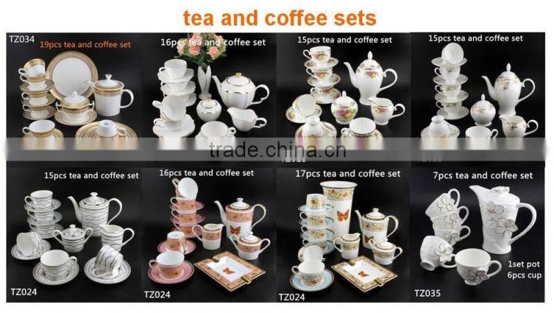 japanese 10pcs fine bone china wine set with gold-rim