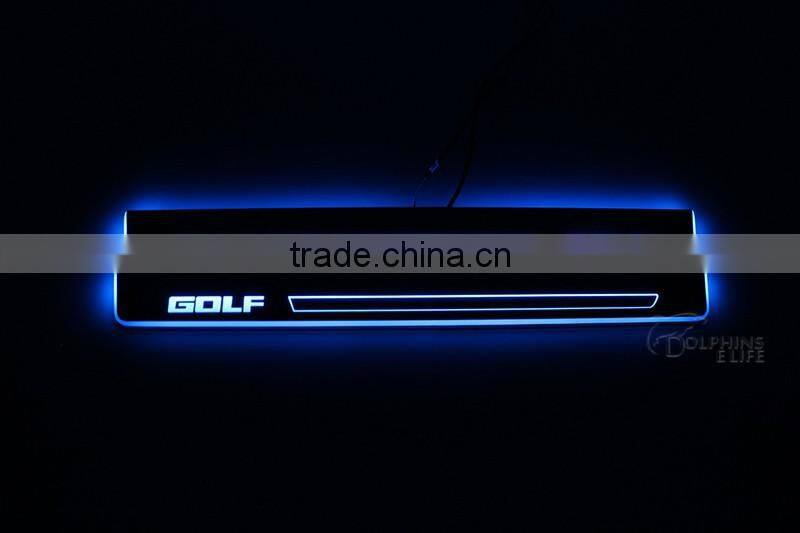 1 Pair Car LED Flash Door Sills Moving Scuff Plate Light Front Door For Volkswagen Golf Mk6 6 2009-2013