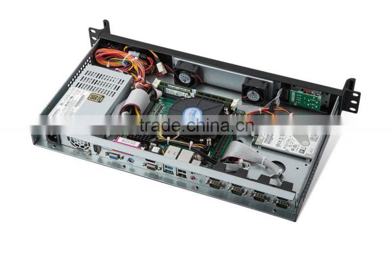1U 19 inch standard embedded server chassis with Pentium dual core G3250, 3.2G, 2G/32G SSD, 250 watts, turbinr cooling