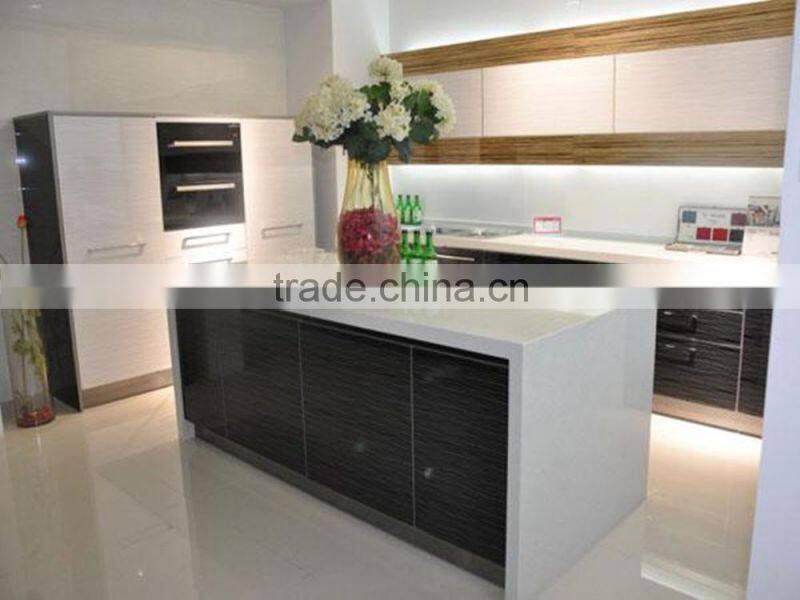 prefabricated/lastest/colour/ cheapest MDF faced in PVC membrane kitchen cabinets