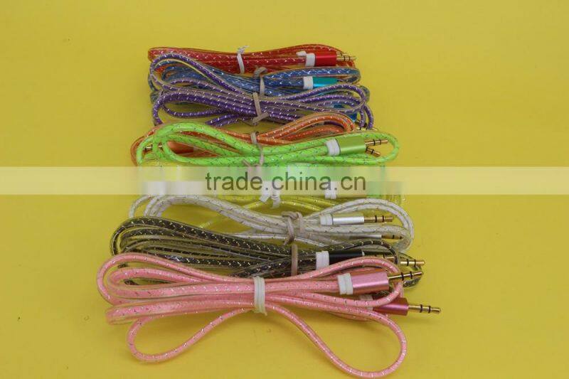 3.5mm audio cable male to male for car stereo aux cable hih qualityty