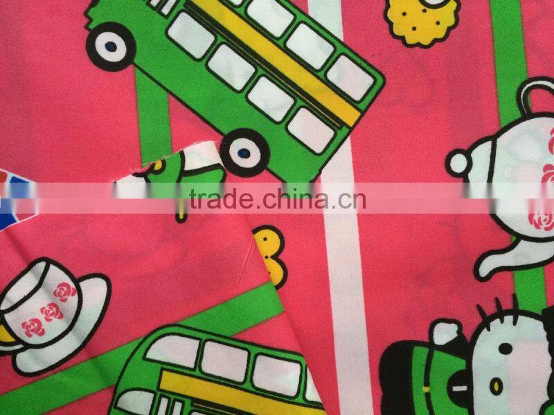 Colorful hello kitty pattern microfiber peach skin fabric for bedding