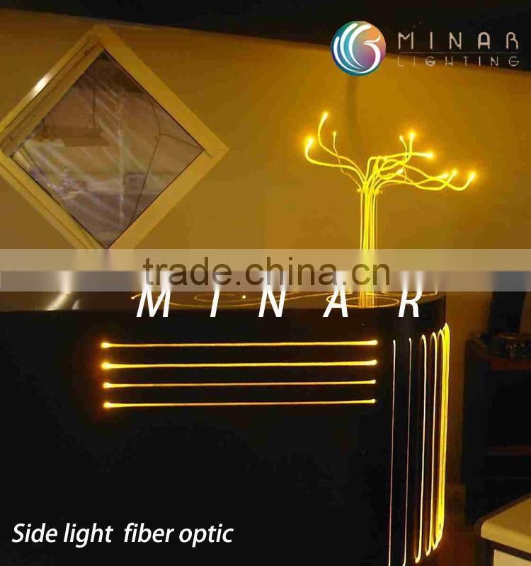 2016 polymer side glow fiber optic cable light for floor