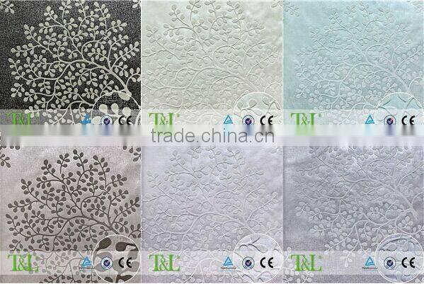 Black flocks natural material wallpaper