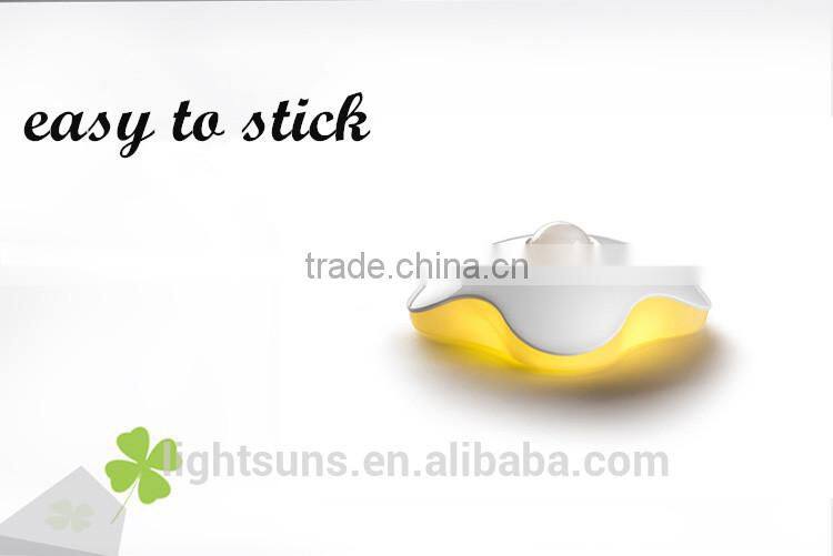 2015 New Design Four Leaf Clover Shape High Brightness White Or Yellow Human Body Induction Lamp with 3M tape
