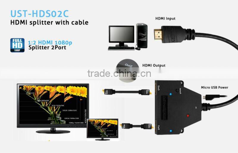 3Port HD Splitter Switcher 3x1 Auto Switch 3-In 1-Out With 50 CM Pigtail Cable