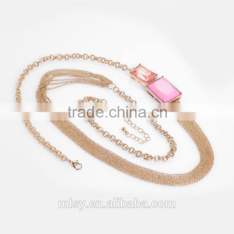 Beautiful women Chain copper Color Pearl ornament aluminum chains Brightness F1-80037