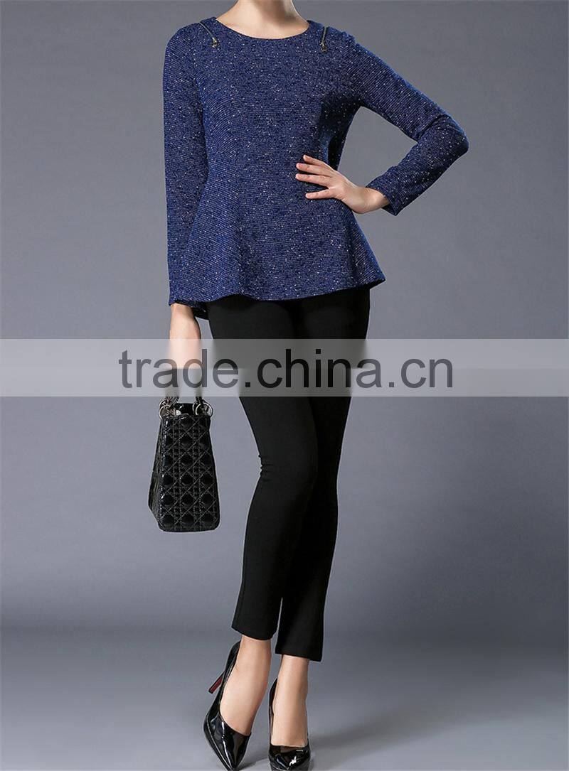 A-line Plus Size XXXL Fashion Cutting Blouse Design for Fat Women Tops