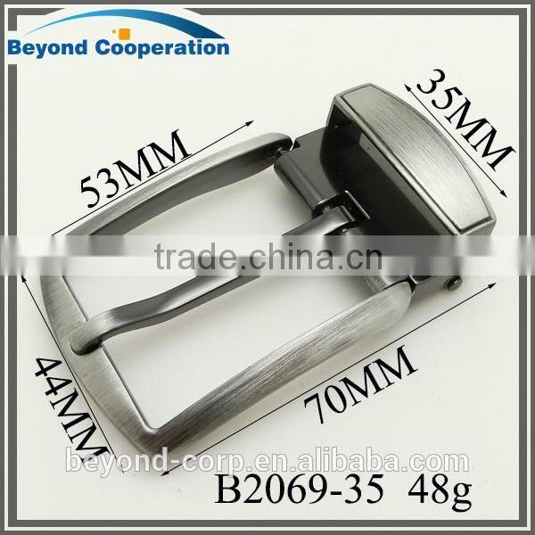 35mm brush gun metal nickel-free whole brushed clip-clasp belt buckle