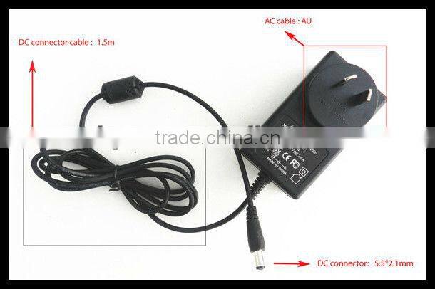 12v 2a dve switching adapter AU input pass SAA.GS from Shenzhen manufacturer