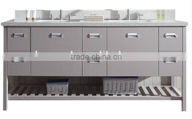 Gorgrous Modern Design Gray Double Sink Bathroom Vanity