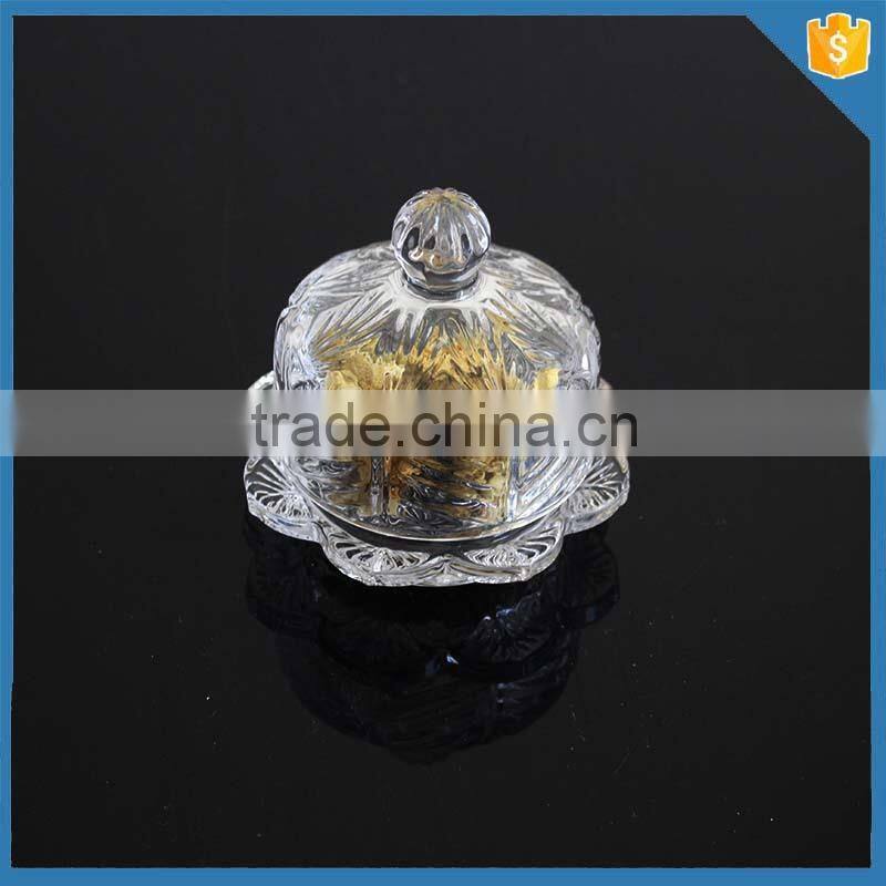 LXHY-CE0821High quality small novelty butter dish with clear crystal cover