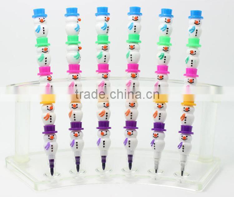 Christmas Snowman 5pcs stackable coloring pencil