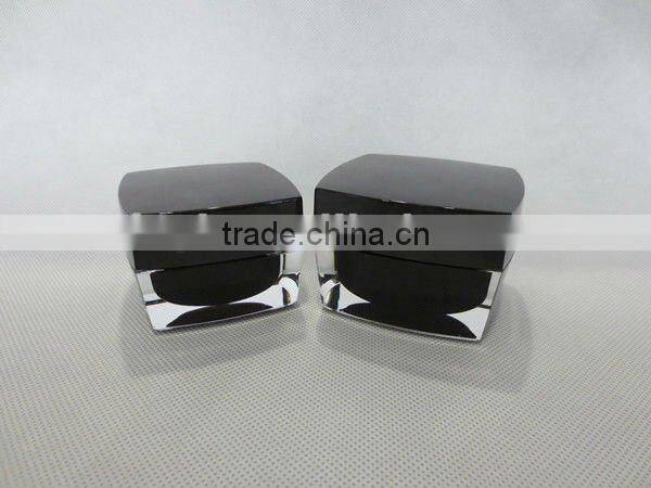 Black Acrylic Cream Jars and Cosmetic Lotion Bottles With Pump and Cap