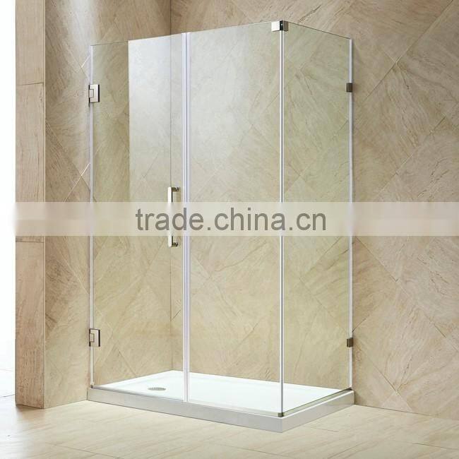 2016 Free standing Clear 6-10mm Tempered Glass Bathroom Frameless 2 Sided Hinged Glass Shower Enclosure Simple Shower Room Cabin