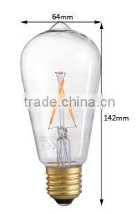 E27 6w s21 st64 edison bulb filament led decorative carbon filament bulbs