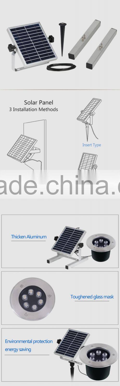 12V 6W 9W Outdoor Waterproof LED Underground Solar Lamp for Garden Backyard Park Square Landscape Lighting