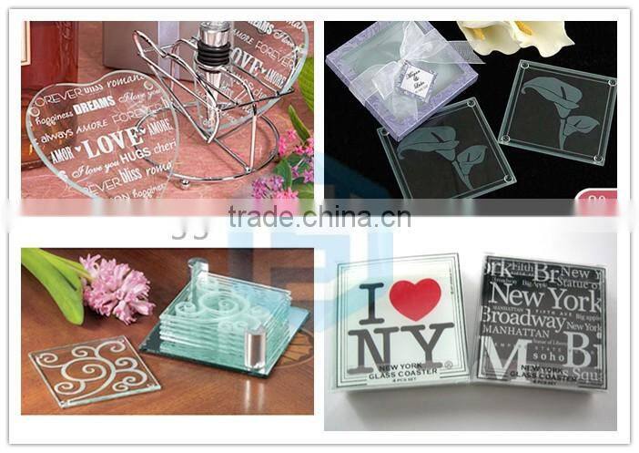 4mm DIY square clear tempered glass coasters