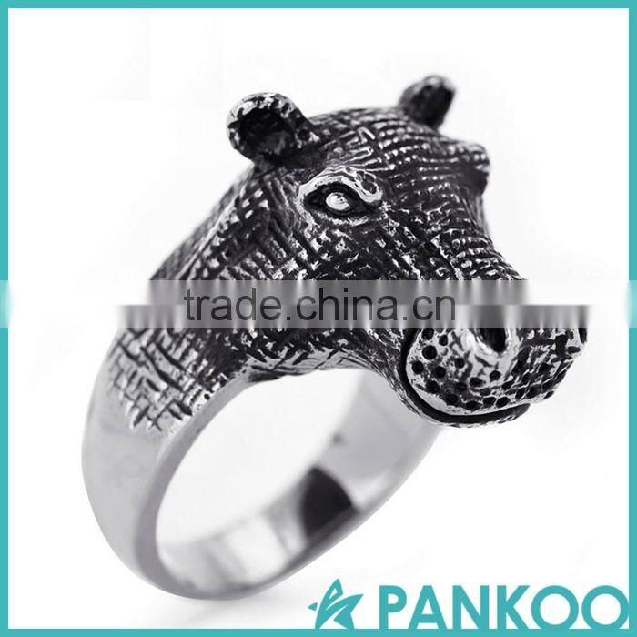 pankoo wholesale 2016 animals series of retro punk tai silver and titanium unisex ring
