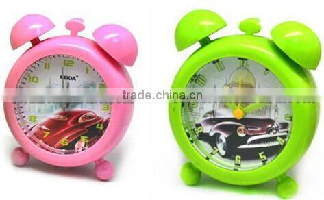 Twin bell alarm clock plastic lovely alarm clock double bell alarm clock