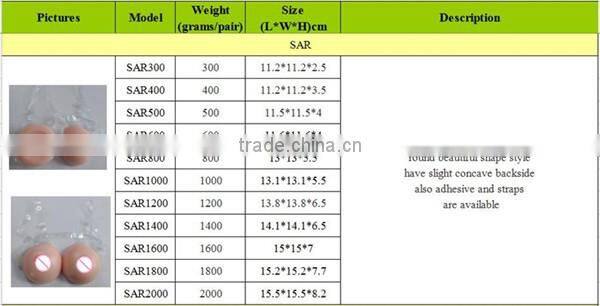 duplicate self-adhesive silicone breast forms falsies 300g/400g/500g/600g/800g/1000g/1200g/1400g/1600g/1800g/2000g per pair