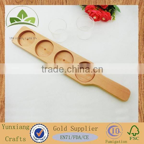Wooden wine cup tray wooden beer serving tray
