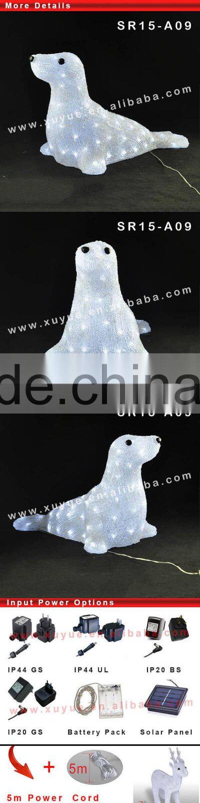 2015 NEW christmas decoration Acrylic LED Lighted christmas dolphin