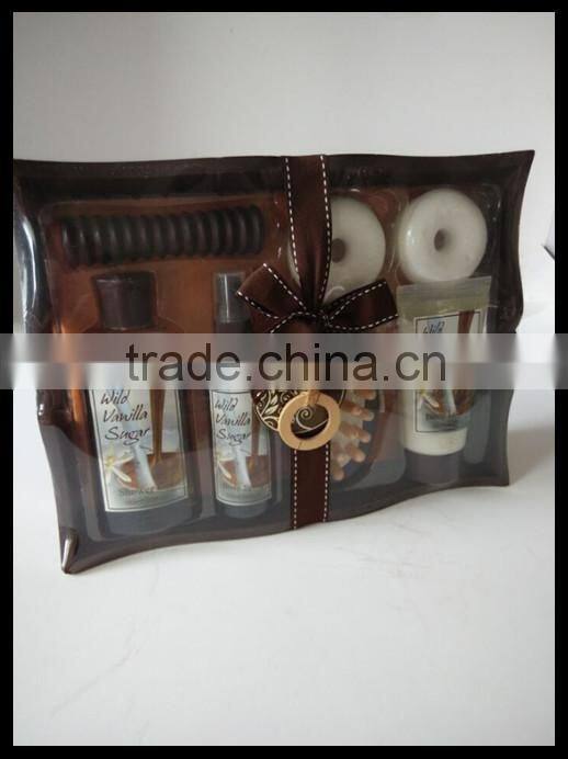 new wild vanilla sugar hot sale high quality bath set in wooden basket