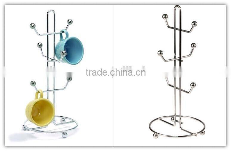satin nickel plated coffee mug holder, kitchen stand