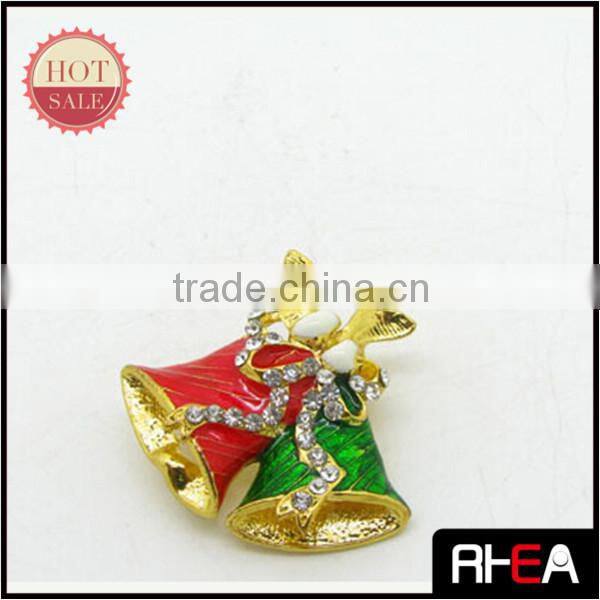 Plated gold Fashion Alloy Christmas Bell Brooch Jewelry