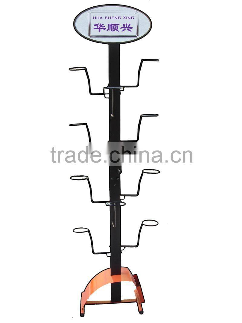 custom design motorcycle helmet hat display rack with advertisement HSX-P-126
